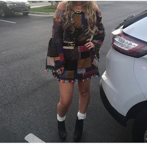 Boho Chic Patchwork BellSleeve Off Shoulder Dress